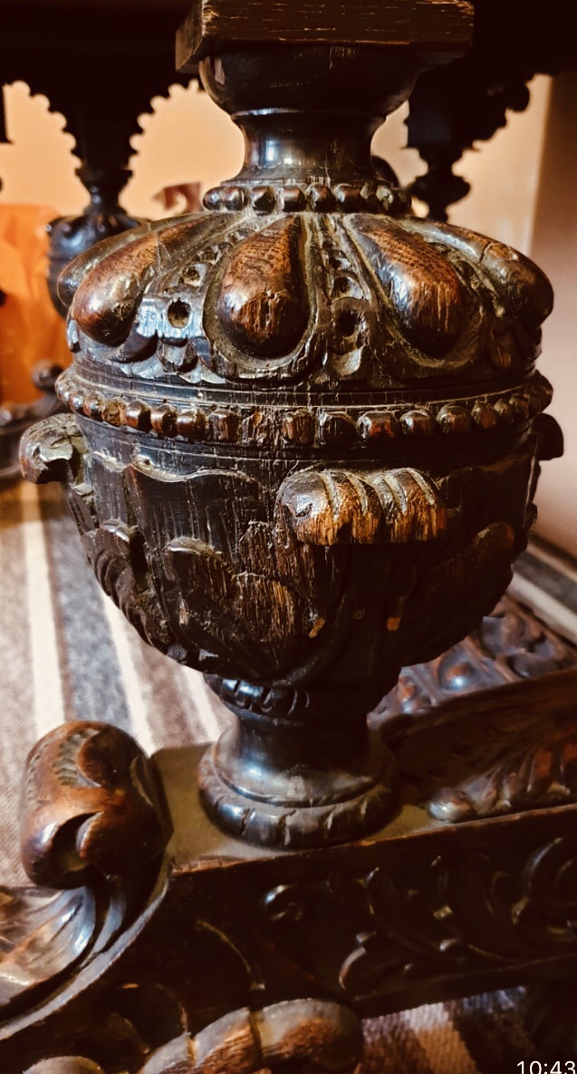 UK Victorian gothic carved center table for sale